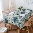 thumbnail image 4 of Fall Blue Flower Rectangle Tablecloths 54x109,Country Autumn Botanical Leaf Table Cloth Table Cover Indoor/Outdoor Tabletop Decor for Wedding Holiday Party Dinner Baby Shower, 4 of 7
