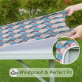 thumbnail image 6 of Blue Red Checkered Pattern Square Fitted Tablecloth with Elastic Edge,Square Table Cover,Washable Elastic Table Cover for Home Kitchen Party Decor 34"x34", 6 of 6