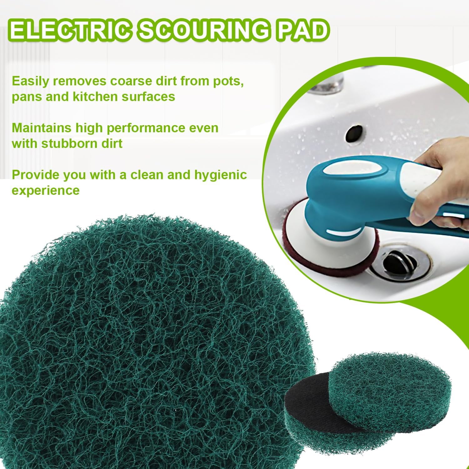 Kitchen Pads Power Scrubber Pads Set Electric Scrubber Replacement Scouring Pads fit for Dremel Versa