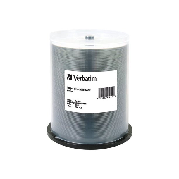 Verbatim Cd R 100pk 700mb 52x Spin Wht