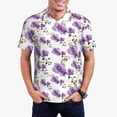 thumbnail image 5 of Yiaed Orchids FlowersPrint Men's Short Sleeve Polo Shirt,Golf Polo for Men Three-Button Golf Shirt Athletic Casual Collared T-Shirt- Large, 5 of 7