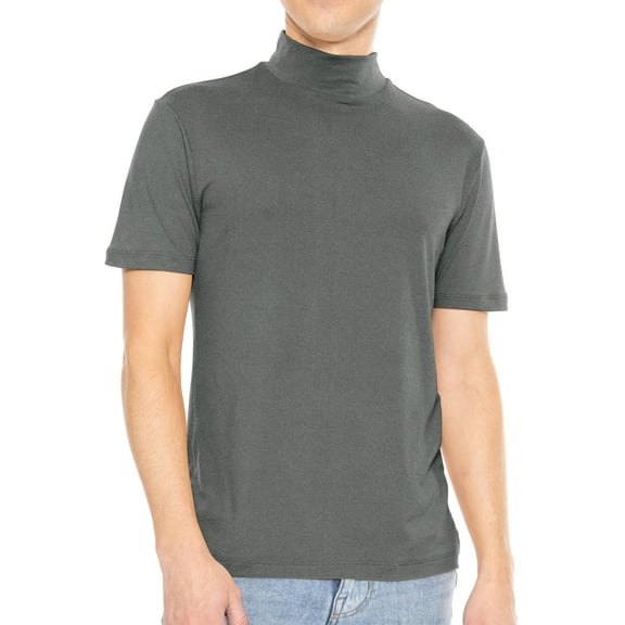 Stretch Is Comfort Men's Poly Spandex Short Sleeve Mock Neck | Adult Small- 5x