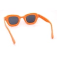 thumbnail image 4 of Trendy Hipster Small Rectangular Dimensional Thick Frame Horn Rim Sunglasses Orange - Black, 4 of 4