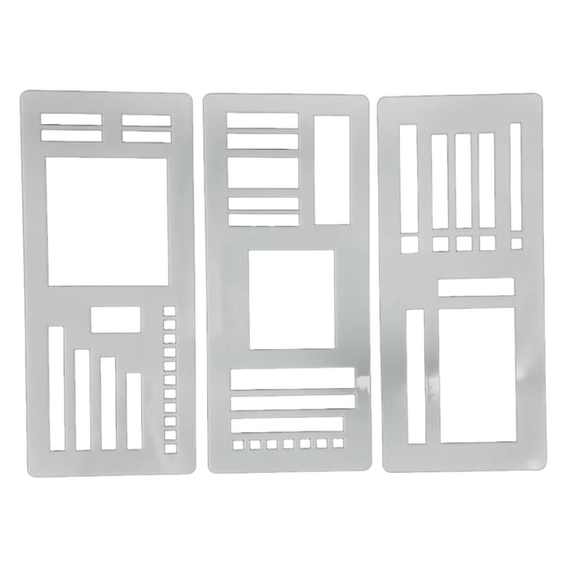 segolike 3 Pieces Journal Stencil Drafting Tool DIY Drawing Templates Planner Stencils for Diary Holiday Cards Notebook Schedule Books Style A
