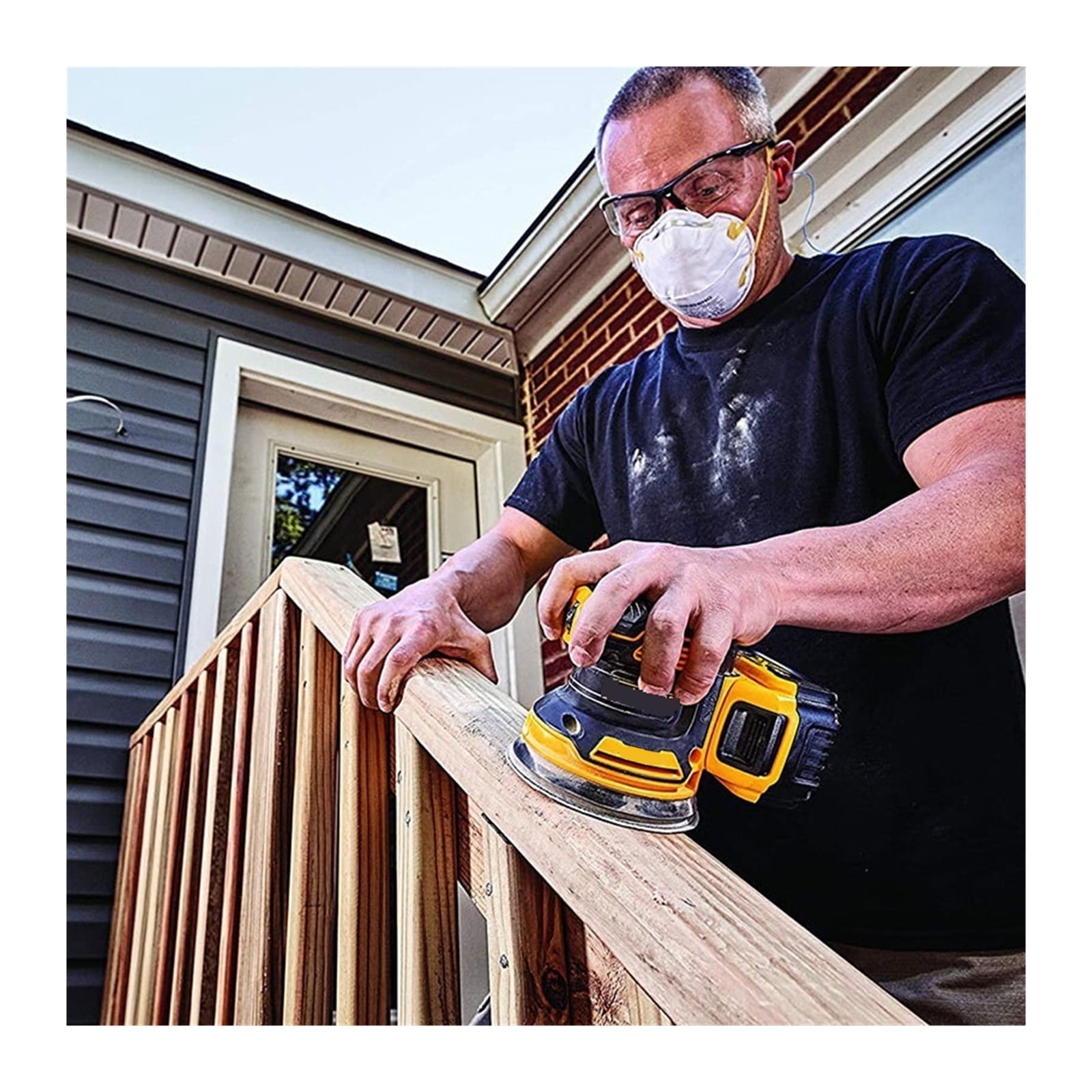 Orbital Sander Lithium Battery Brushless 5 Inch Handheld Vibration Polishing Woodworking Sander 8000~12000OPM
--------
,Low Vibration