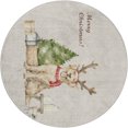 thumbnail image 2 of Addison Rugs Dream Shag Premium Machine Washable Transitional Dog & Tree Taupe Round Rug, 8' x 8', 2 of 8