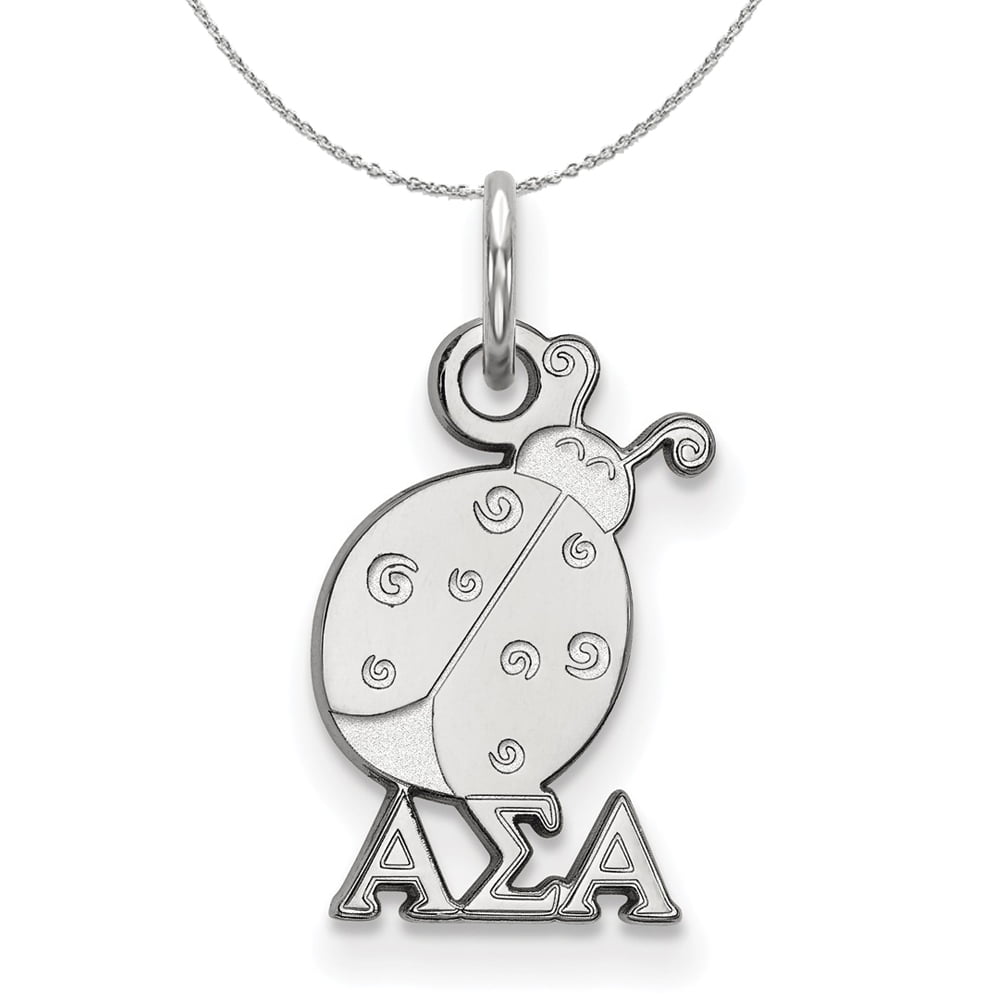 Alpha Sigma Alpha White Cz Circle Charm Necklace Alpha Sigma Alpha White Cz Circle Charm Necklace