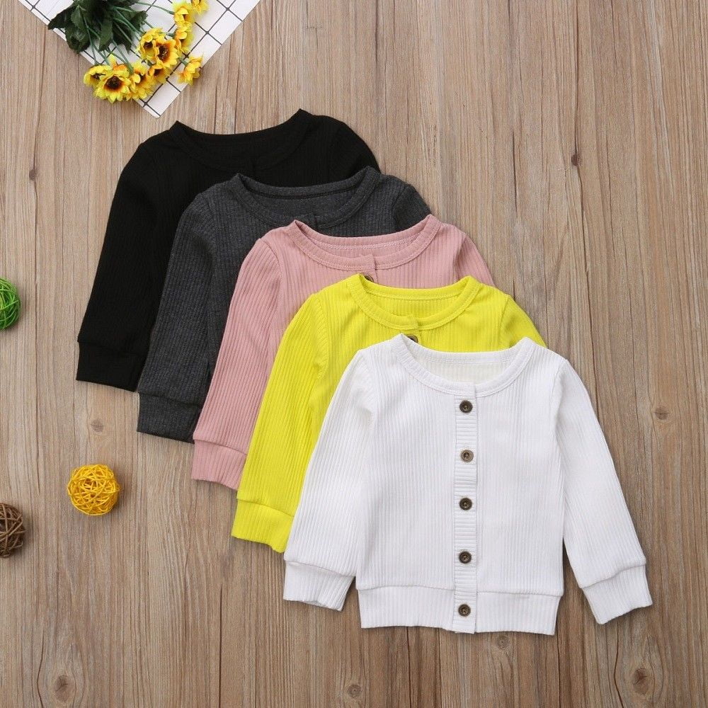 Hestenve Baby Cardigan Knit Button Down Sweater Hooded Outwear Winter Warm Toddler Kids Cloth 