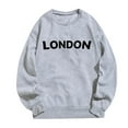 thumbnail image 4 of Women's Hoodless Sweatshirt Fashionable Letter Printed Round Neck Long Sleeved Casual Sports Apparel, 4 of 4