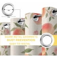 thumbnail image 6 of Peach Blackout Curtains for Bedroom/Living Room, Thermal Insulated Kitchen Curtains, Spring Floral Green Leaf Botanical Pink Fruit Rustic Grommet Darkening Window Treatment Drapes 42"x63"x2, 6 of 8