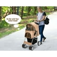 thumbnail image 4 of Foldable Pet Stroller 4-Wheel Cat Dog Travel Carrier w/ Storage Basket, 4 of 6