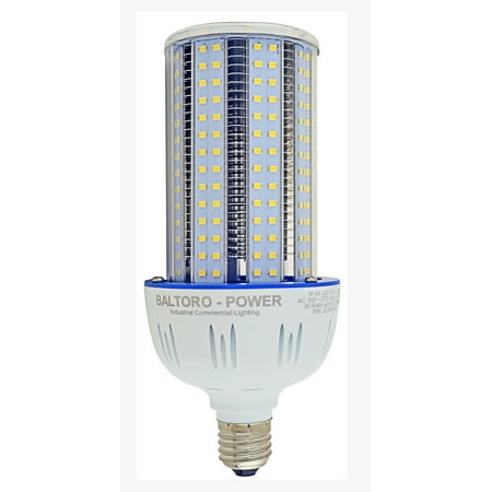 Baltoro CL6030-5K LED 300 Watt Incandescent Replacement Corn Bulb, Indoor/Outdoor Large Area - E26 3800Lm, for Street Lamp Post Lighting Garage Warehouse HighBay Barn Porch Backyard Brightest (Best Light Bulb For Outdoor Lamp Post)