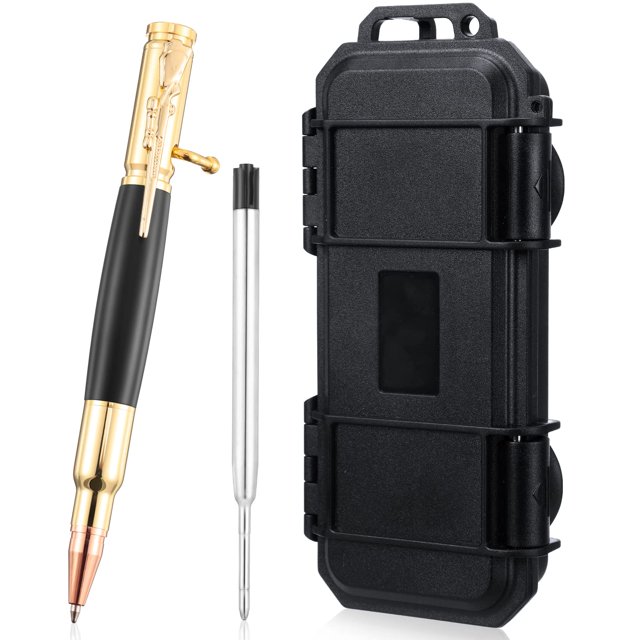 Bolígrafo Critiin Bolt Action Bullet Metal 14 cm negro dorado