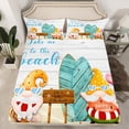 thumbnail image 2 of Erosebridal Summer Beach Twin Sheet Set Cute Gnome Sheets, Tropical Hawaii Coastal Bed Set Teal Surfboard Bed Sheets Set, Happy Summer Holiday Fitted Sheet, 2 of 5