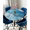 thumbnail image 5 of nqOlkjepod Modern Blue Grey Round Tablecloth, Fitted Table Cover with Elastic for 36"-44" Round Tables, Abstract Marble Textured Table Cloth Outdoor Indoor Dinning Party Waterproof Tablecloths, 5 of 6