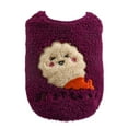 thumbnail image 2 of Flmtop Pet Cat Cartoon Print Plush Jacket Button Closure Vest Dog Pressure Clothes Dark Purple, 2 of 9