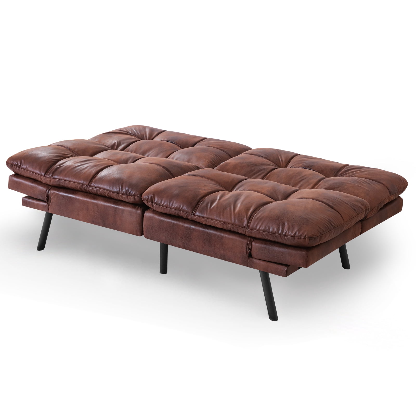 Leather Futon Giantex Convertible Futon Sofa Bed With Memory Foam ...