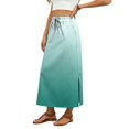 thumbnail image 4 of Gradient Ombre Maxi Skirt, High Waisted Side Slit Long Skirt with Pockets, Casual Summer Drawstring Flowy A-Line Bottoms, 4 of 6