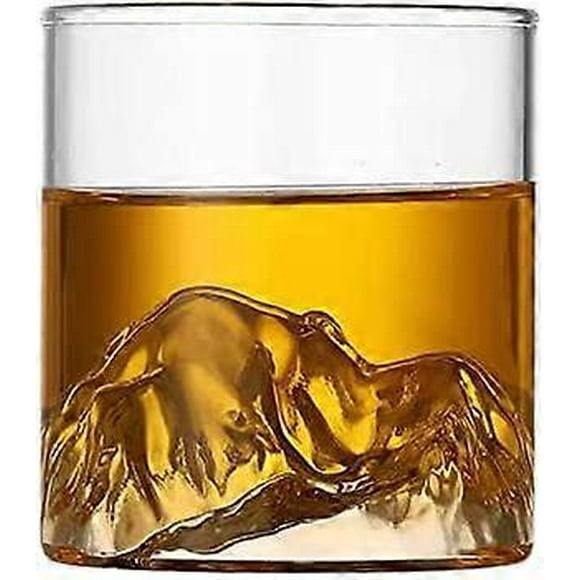 Vintage Japanese style Mountain Whiskey Glass,Set of 1 Rocks Glasses in Gift Box,Glass for Drinking Bourbon,Scotch
