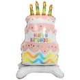 thumbnail image 1 of KAKOWELY Globo de pie con forma de pastel de feliz cumpleaños, globo para fiesta de cumpleaños con base, diseño de fiesta de cumpleaños, decoración de ambiente con globos, 1 of 5