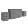 thumbnail image 3 of Kappesberg New Fresno 3-Piece Bedroom Set, One 6-Drawer Dresser & Two 2-Drawer Nightstands, Grey - for Adults and Teens, 3 of 10