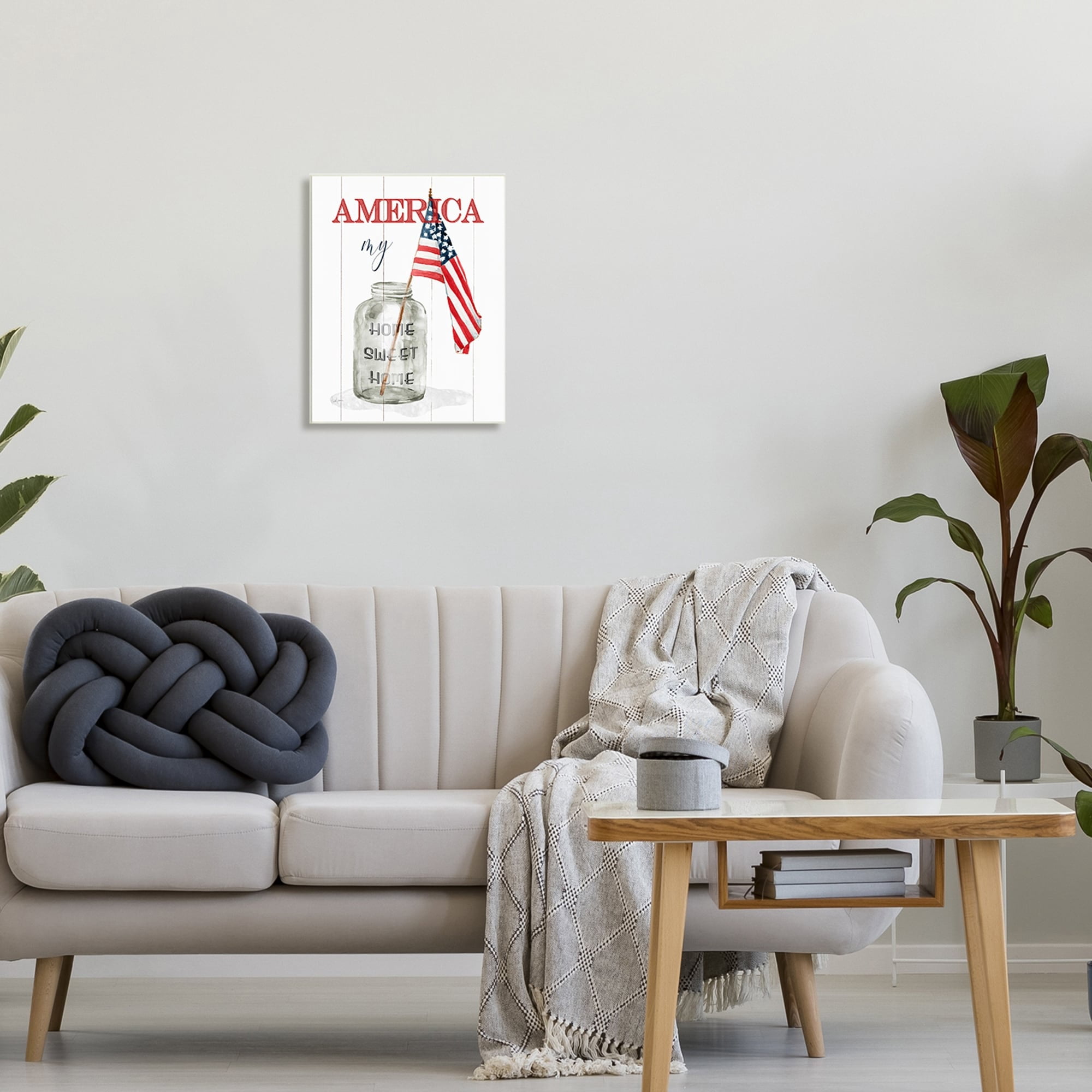 Stupell Industries America My Home Sweet Home Patriotic Country Flag Graphic Art Unframed Art Print Wall Art, 13x19, by Livi Finn