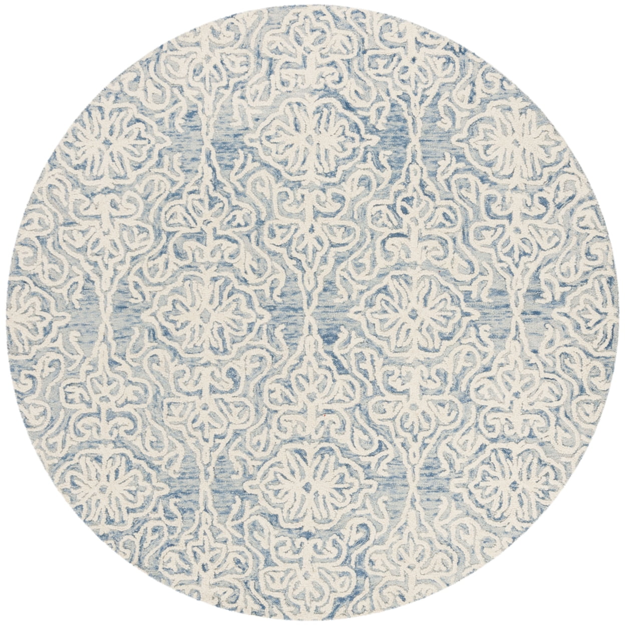 SAFAVIEH Blossom Asher Damask Wool Area Rug, Blue/Ivory, 8' x 10'