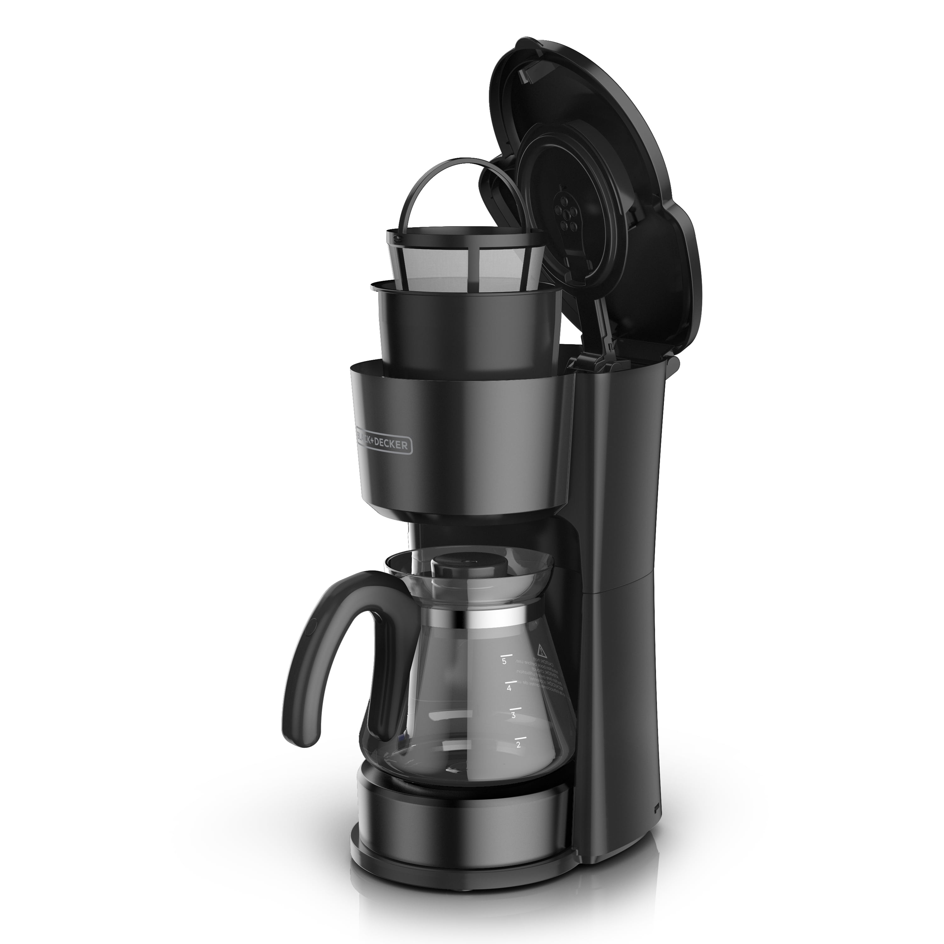 BLACK+DECKER 4-in-1 Coffee Station 5-Cup Coffee Maker in Stainless Steel  Black 