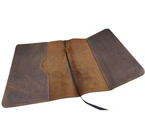 Refillable Cahier – Brown Journal Cover CestAntiQ Leather Journal Cover Rustic Leather Journal Cover for Top Bound Memo Books Leather Handmade top Bound Spiral Notebook Cover 3 x 5” 