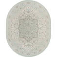 thumbnail image 1 of Unique Loom Whitney Medallion Border Rug 8' x 10' Oval Mint/Ivory, 1 of 2