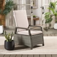 thumbnail image 2 of Safavieh Herman Outdoor Coastal Steel Recliner Chair, Gray Brown/Light Gray, 2 of 13