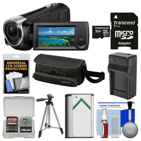 Sony Handycam HDR-CX440 8GB Wi-Fi 1080p HD Video Camera Camcorder with 32GB Card + Case + Battery & Charger + Tripod + Kit
