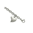 thumbnail image 3 of Gem & Harmony Stainless Steel Heart Charm Link Bracelet 7.5 inches for Women, 3 of 4
