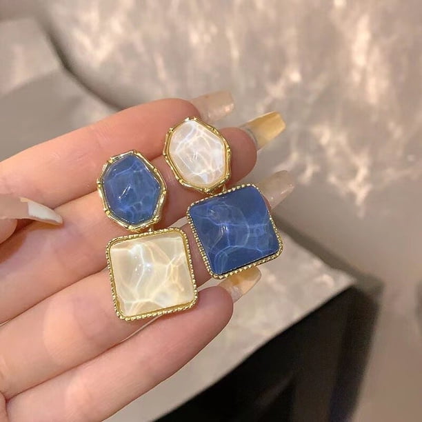 Pendientes de gota geométricos de resina Vintage para mujer, colgante de Dijes, Joyería, regalos de fiesta, nueva moda