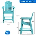 Dextrus Tall Adirondack Chair Set of 2, Poly Lumber Outdoor Bar Stools