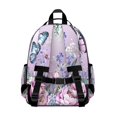 thumbnail image 3 of Purple Butterfly Flower Butterfly Pattern Backpack for School,Cute School Bag,Schoolbag with Adjustable Shoulder Straps & Padded Back,15.25"x11.5"x5.25", 3 of 5