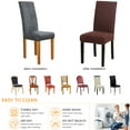 thumbnail image 4 of Chair Covers for Dining Room, Stretch Dining Chair Covers Removable Chair Protector Covers for Dining Room, Hotel, Ceremony (Brown, 6 Pack), 4 of 11