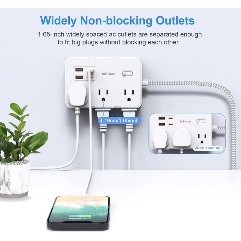 JcBlaon 10-Outlet Surge Protector Power Strip with USB-C photo 5