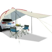 REDCAMP Waterproof Car Awning Sun Shelter,Portable Auto Canopy Camper Trailer Sun Shade for Outdoor, Driving,Travel,Truck,Beige