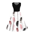 thumbnail image 5 of Xinyi Robe à Imprimé Plumes Sans Manches avec Fermeture Éclair Latérale, Robe Décontractée à Manches Courtes, Style Plage, Élégante pour Fête 2024, 5 of 5