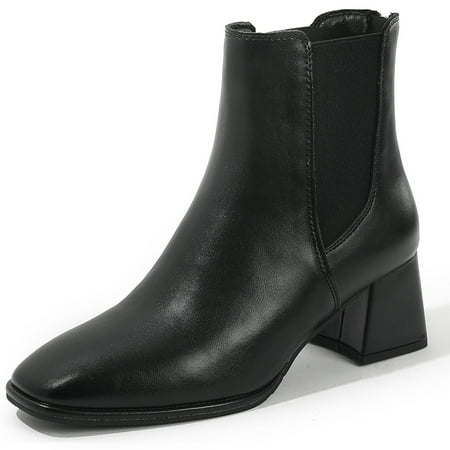 

DADAWEN Chelsea Boots for Women Fashion Ankle Booties Black 7.5