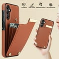 thumbnail image 6 of Feishell for Samsung Galaxy A54 5G 6.4 inch Back Wallet Case with Back Accordion Folding Card Holder,Shockproof Premium PU Leather Button Card Slots Anti-Scratch Phone Case,Brown, 6 of 7