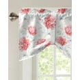 thumbnail image 2 of Red Watercolor Flowers Retro Small Curtain Rod Pocket Short Curtains Home Decor Partition Cabinet Door Window Curtains, 2 of 6