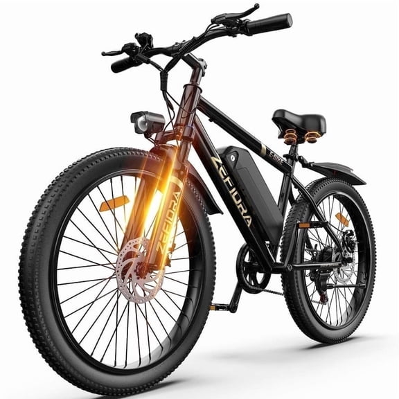 26" E-Mountain Bike for Adults, 48V 10AH Battery, E-Mountain & Off Road Bicycle for Man Woman-Black,18MPH