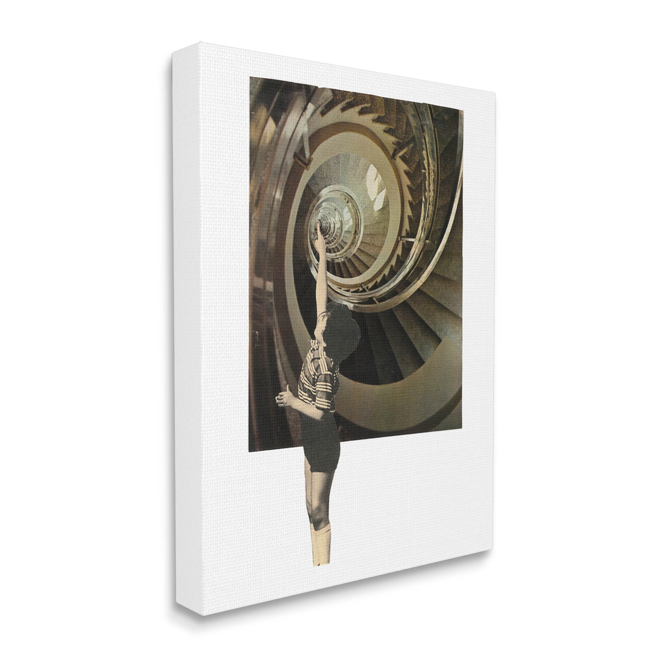 Stupell Industries Surreal Pointing Child Spiral Staircase Graphic Art Gallery Wrapped Canvas Print Wall Art, Design by Matheus Lopes Castro