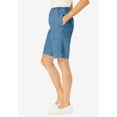 thumbnail image 3 of Woman Within Plus Size 7-Day Elastic-Waist Pull-On Cotton Denim Shorts, 3 of 6
