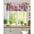 thumbnail image 5 of Pink Christmas Car Kitchen Valances for Windows Winter White Snowscape Valance Curtains&nbsp; for Kitchen /Living Room/Bedroom/ Bathroom Decor, 54"x18 " ,Rod Pocket 1 Panel,, 5 of 7