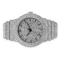 thumbnail image 5 of Men's 46mm Fully Iced Out Diamond Watch & Bracelet Set - Silver Dial, Chandelier Bracelet, 5 of 6