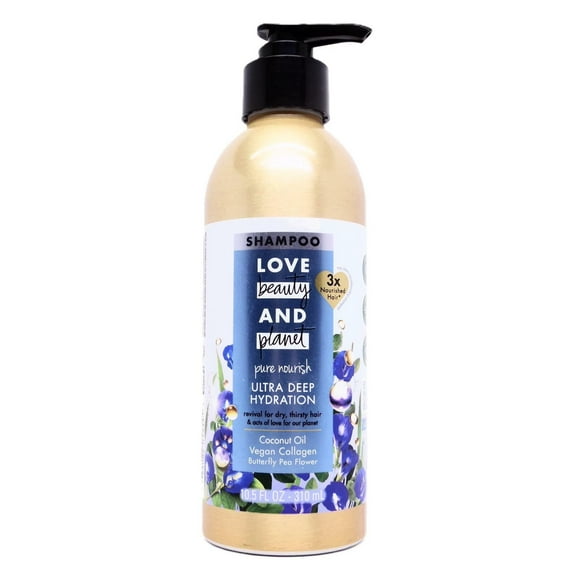 Love Beauty and Planet Ultra Deep Hydration Shampoo, Coconut Oil & Butterfly Pea Flower, 10.5 fl oz
