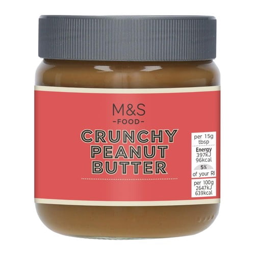 M&S Crunchy Peanut Butter 340g, British Import (Pack of 2)
